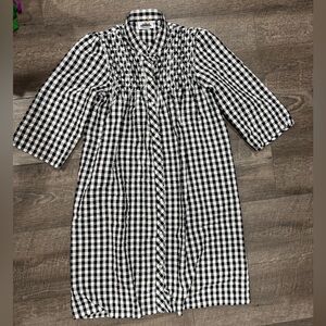 Elegant Black and White Checkered Women's Robe size Small‎